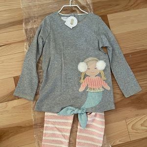 NWT Mud Pie Girls Outfit Mermaid detail size 5T